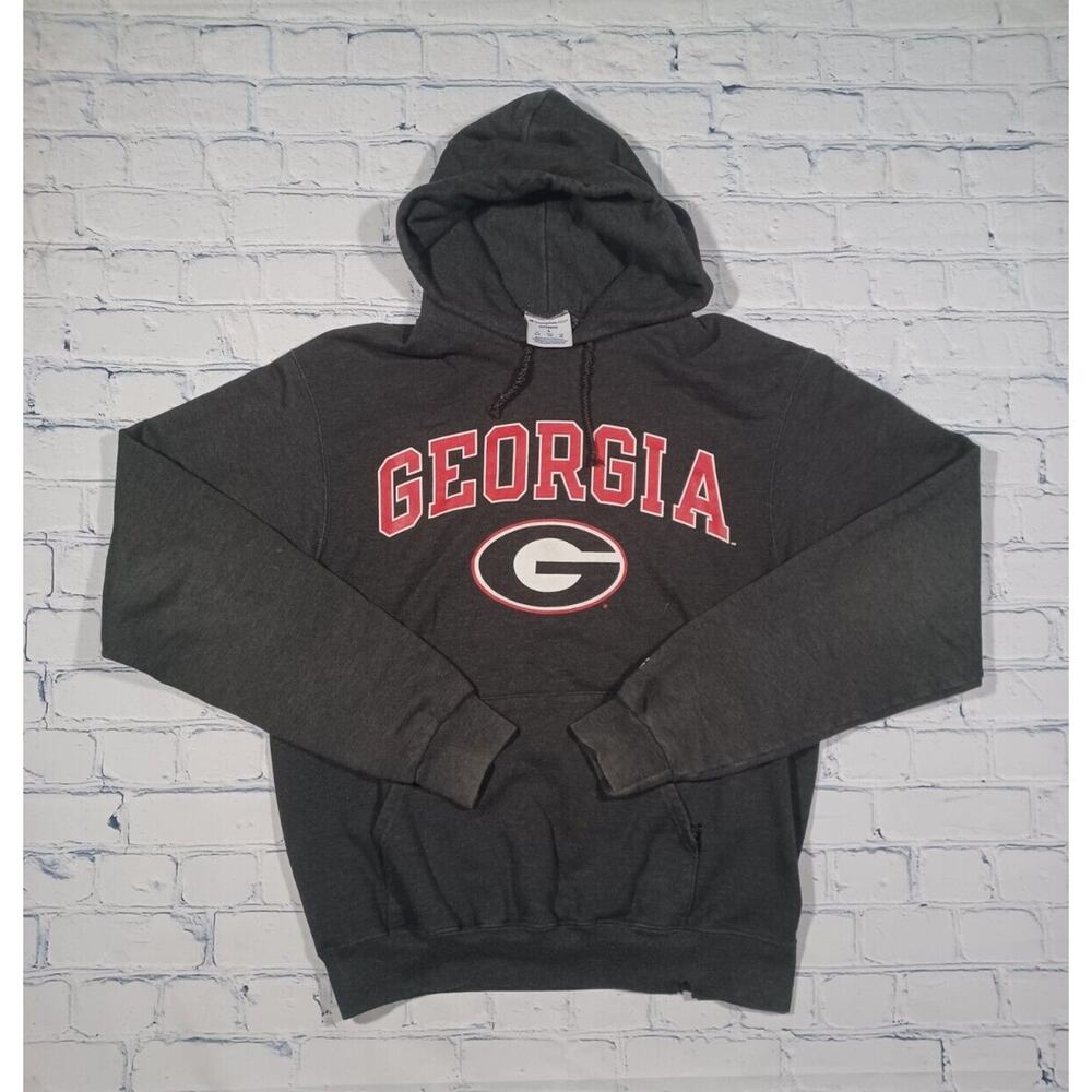 Georgia Bulldogs Hoodie Mens S‎ Gray Champion Eco Fleece Pullover
